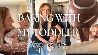 BAKING WITH MY TODDLER  Simple chocolate tray bake [upl. by Gio8]