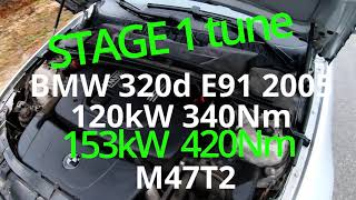 ⚙️ BMW 320d e91 153kW 205HP 420Nm Stage 1 CHIP Acceleration 0100 [upl. by Fatma721]