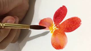 Easy Watercolor Flower Tutorial for Beginners [upl. by Refotsirk644]