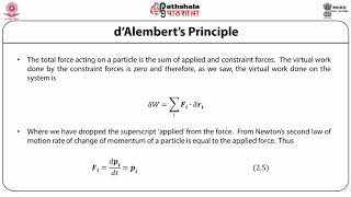 M02 d‘Alembert’s Principle and Lagrange’s Equations [upl. by Fast]