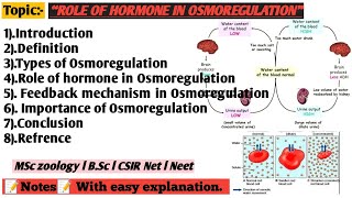 Role of hormone in Osmoregulation [upl. by Panayiotis947]