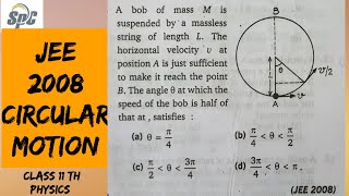 A bob of mass M is suspended by a massless string of length L The horizontal velocity v at position [upl. by Sherwynd491]