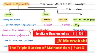 Indian Economics  Lecture 31  Triple Burden of Malnutrition  Part 3  JV Meenakshi [upl. by Acirehs]