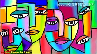 Cubism art drawing tutorial of faces in step by step  Face in cubism  Abstract faces art [upl. by Eiknarf]