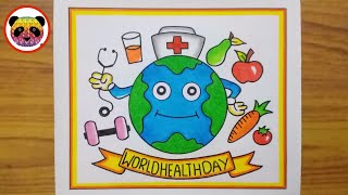 World Health Day Drawing  World Health Day Poster Drawing  Health Day Drawing [upl. by Rojam690]