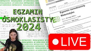 EGZAMIN ÓSMOKLASISTY 2024 Z MATEMATYKI  ODPOWIEDZI ROZWIĄZANIA egzaminósmoklasisty2024 [upl. by Brit820]