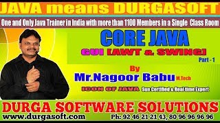 Core Java  quot GUI AWT amp SWING quot  Part  1 by Nagoor Babu Sir [upl. by Leroj566]