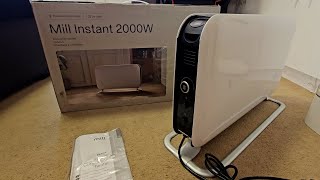 Mill Instant Led Portable Heater 2000W Unboxing Setup and Review [upl. by Sousa]