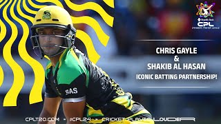 Chris Gayle and Shakib Al Hasan INCREDIBLE Partnership for the Tallawahs  Record Breakers [upl. by Anaigroeg]