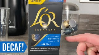 L’or Espresso Ristretto Decaffeinato Pod Review  Intensity 9  Nespresso Decaf Pods  Decaffeinated [upl. by Aruam]