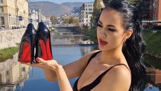 Review and Walking in Louboutin So Kate 120mm High Heels on the Sarajevo Bridge [upl. by Sension]