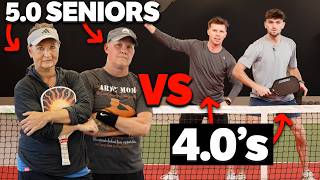 Can 40 Men Beat 50 SENIOR Women in Pickleball [upl. by Itnavart]