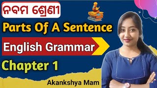 9th class english grammar chapter 1  parts of a sentence class 9 english grammar [upl. by Arliene]