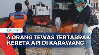 4 Orang Tewas Tertabrak Kereta Api di Karawang Seorang Korban Terseret Hingga 20 Kilometer [upl. by Leind118]