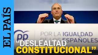 El PP propone disolver partidos que promuevan un referéndum ilegal para la independencia  EL PAÍS [upl. by Laenej640]