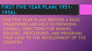 FIRST FIVE YEAR PLAN 1951 1956 [upl. by Enirhtak]