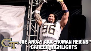 Georgia Techs quotTribal Chiefquot Joe Anoai aka Roman Reigns Career Highlights [upl. by Adnovahs]