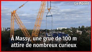 Lune des plus grandes grues du monde est à Massy pour les travaux des RER B et C [upl. by Nymrak847]