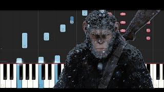 War for the planet of the Apes Soundtrack  Exodus Wounds Piano Tutorial [upl. by Nagram277]