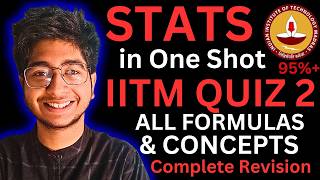 IIT Madras BS Data Science QUIZ 2 STATISTICS 1 in One Shot All Concepts amp Formulas  Full Revision [upl. by Kcirdek393]