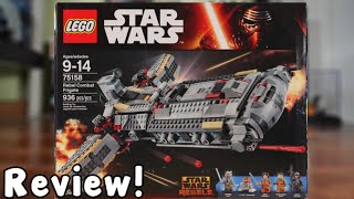 Lego Star Wars Rebel Combat Frigate Review 75158 [upl. by Lourie]