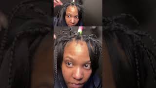 BOX BRAIDS ON MY SHORT HAIR RUBBER BAND METHOD funny trending shorts shortvideo shortsfeed [upl. by Enialed]