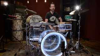 SJC Custom Clear Acrylic Drum Kit w Wood Hoops amp LED Lighting  Chicago Drum Exchange Demo [upl. by Hourihan]