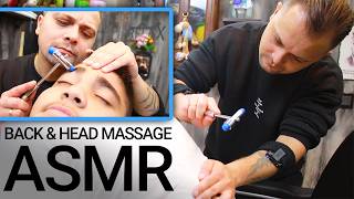 ASMR SLEEP MASSAGE  BACK Massage amp HEAD Massage In Real Barber Shop [upl. by Garrett214]