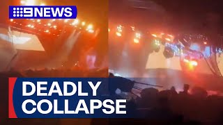 At least nine dead after stage collapse at political rally in Mexico  9 News Australia [upl. by Kentigera718]