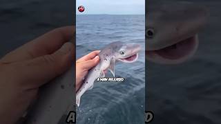 A man found a smiling shark shorts animals [upl. by Ayikal212]