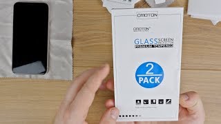 iPhone X Panzerglas Schutzfolie  POSITIONIERHILFE von Omoton  anbringen amp erster Test  DEUTSCH [upl. by Leshia37]