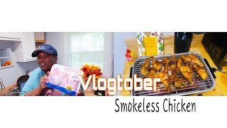 Vlogtober  Smokeless Indoor Grill  Grilled Chicken Drumsticks  More [upl. by Hamlen738]