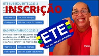 PASSO A PASSO INSCRIÇÃO ETE SUBSEQUENTE OU EAD 20232 [upl. by Esiuolyram]