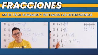 14 Suma y resta de fracciones con diferente denominador Heterogéneas La explicación más completa [upl. by Emmuela]