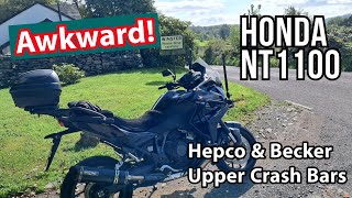 Honda NT1100 Upper Crash Bars  Hepco amp Becker  AWKWARD [upl. by Minetta212]