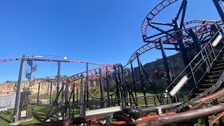 Pandemonium Full Ride Six Flags Fiesta Texas 2023 [upl. by Holcman]