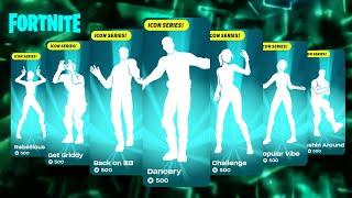 ALL ICON SERIES DANCES amp EMOTES IN FORTNITE  Chapter 5 Season 2 [upl. by Tatiana]