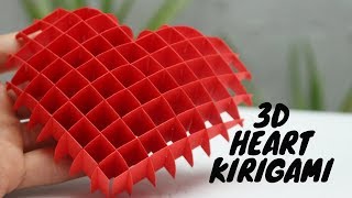 3D Heart Kirigami 2  How to made 3D Heart Kirigami Creative Paper Art [upl. by Tirrag562]