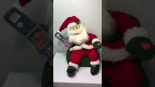 Flip Cell Phone Santa Claus Animated Talking Plush in Easy Chair Dan Dee [upl. by Edmonda191]