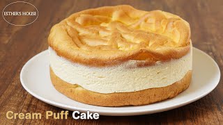 Cream Puff Cake Polish Carpathian Cake 슈크림 케이크 AWSR  Mommys Recipes [upl. by Ahsinev]