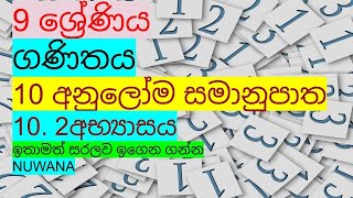 grade 9 maths102 අභ්‍යාසය 10 අනුලෝම සමානුපාත [upl. by Fogg350]