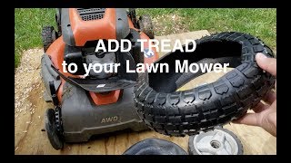 Add tread to lawn mower wheels [upl. by Ilenna]