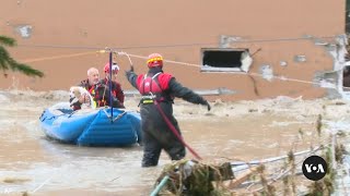 Firefighters carry out rescues in eastern Czech Republic after major flooding  VOA News [upl. by Darwen]