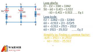 KIRCHOFFS VOLTAGE LAW LOOP CALCULATION [upl. by Aneelak206]