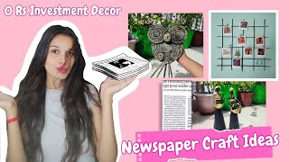 Newspaper Craft Ideas  😳 0 Rs Investment Decor DIY  Trending Very Easy Home Decor  kanshaz [upl. by Weisler376]