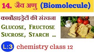 chapter 14 जैव अणु Biomolecule L3class 12 chemistry hindi medium [upl. by Najib]