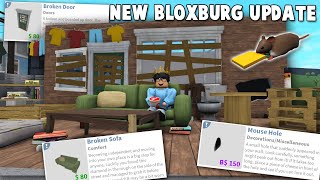 NEW BLOXBURG TRASH UPDATE BROKEN FURNITURE MOUSE FOOD MATERIALS AND MORE [upl. by Gilford]