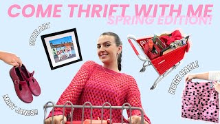 HUGE SpringSummer thrift haul  Cute homeware and my best shoe finds ever🖼️ come thrift with me [upl. by Oswell631]