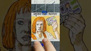 “Multi pass”  Milla Jovovich as “Leeloo” in The Fifth Element ink art inktober shorts [upl. by Akemhs]