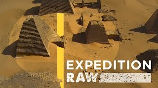 Amazing Drone Footage of Nubian Pyramids  Expedition Raw [upl. by Etnuaed]